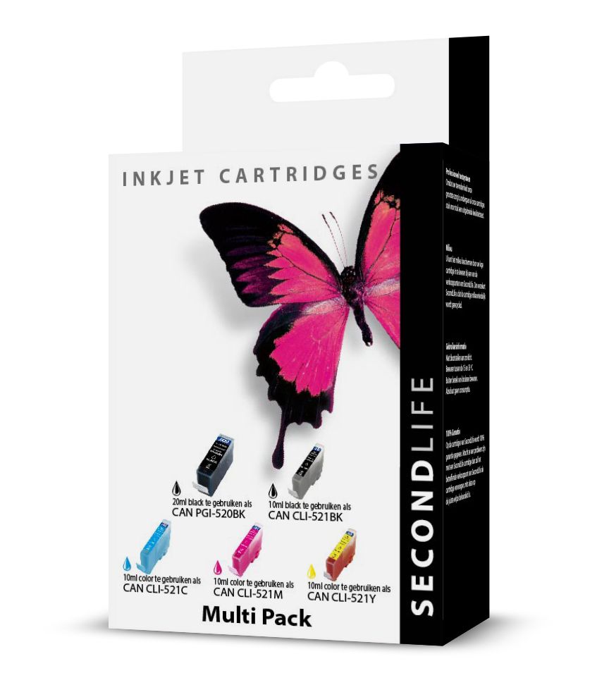 SecondLife - Multipack Canon 520 Black &amp; 521 Serie