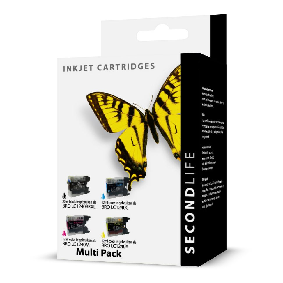 SecondLife - Multipack Brother LC 1220 / 1240 BK  C  M en Y