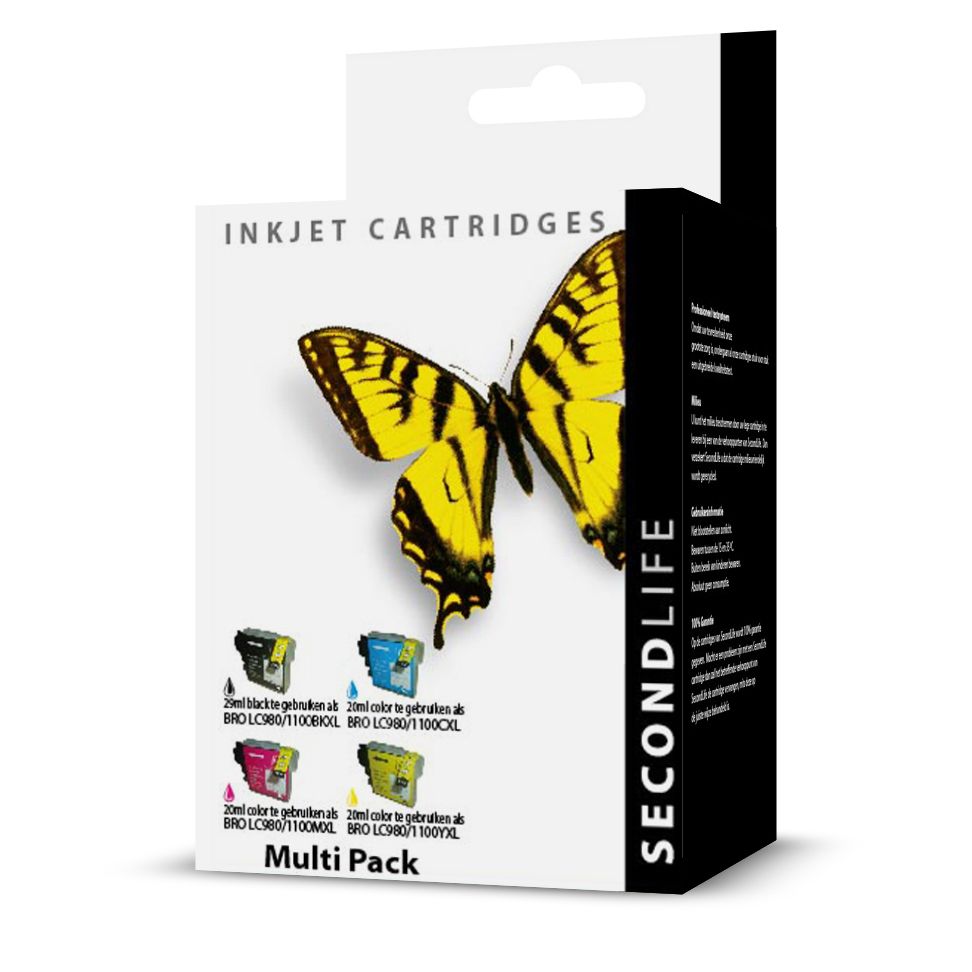 SecondLife - Multipack Brother LC 980/1100 BK  C  M en Y