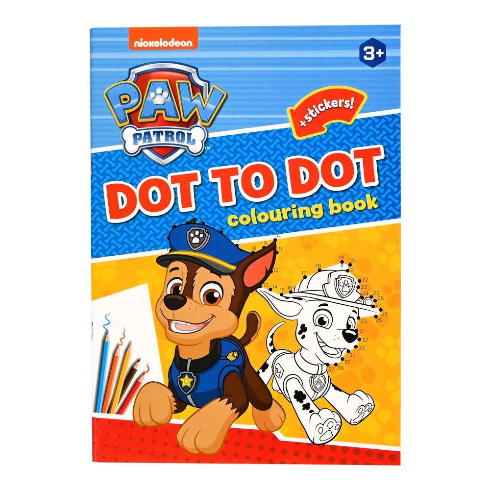 Paw Patrol punt-naar-punt kleurboek – met stickers