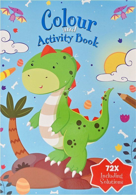 Kleur- en activiteitenboek - Dino&#39;s - 72 pagina&#39;s