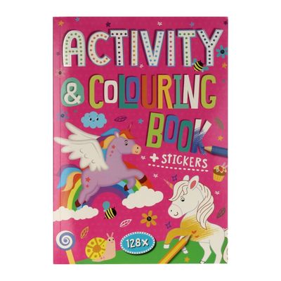 Kleur- en activiteitenboek - Unicorns - 128 pagina&#39;s - met stickers