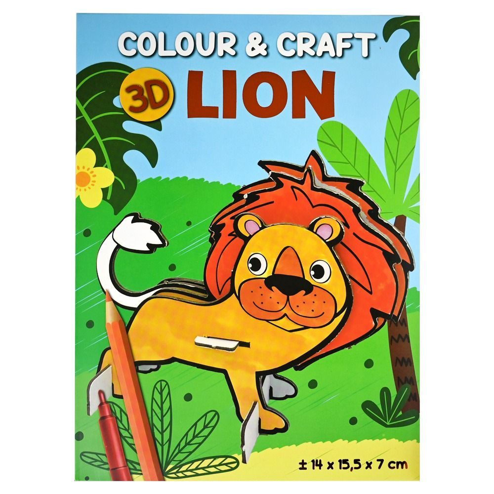 Kleur en knutsel je eigen 3D dier - Leeuw