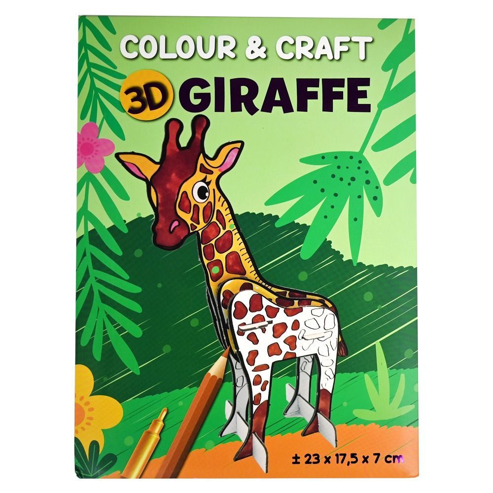 Kleur en knutsel je eigen 3D dier - Giraffe