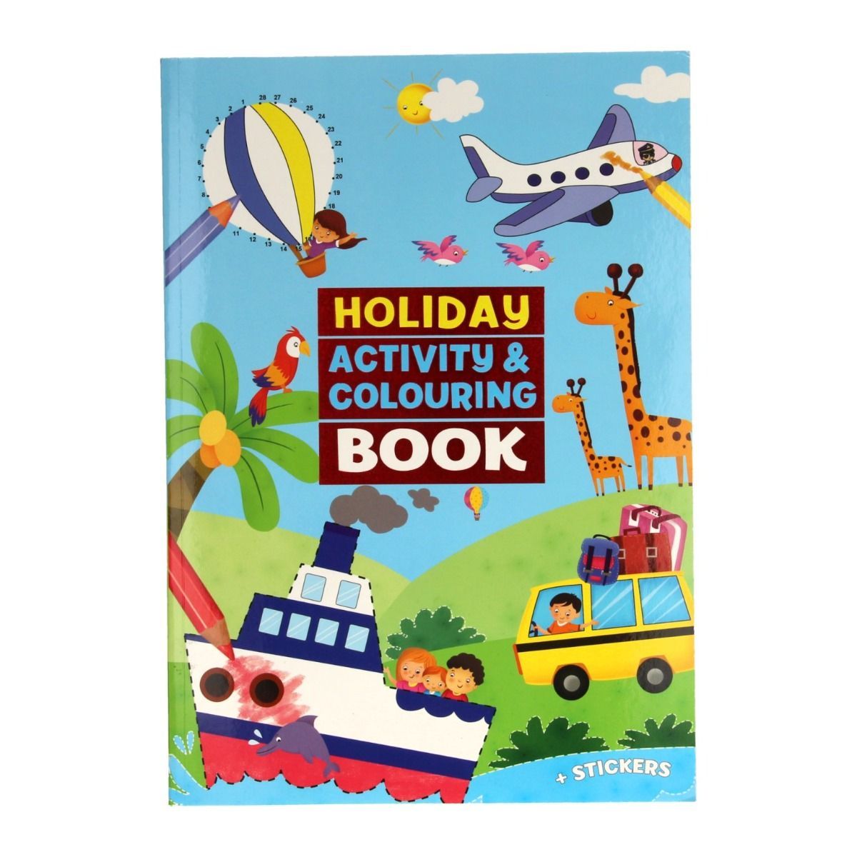 Kleur- en activiteitenboek - met stickers - blauwe versie