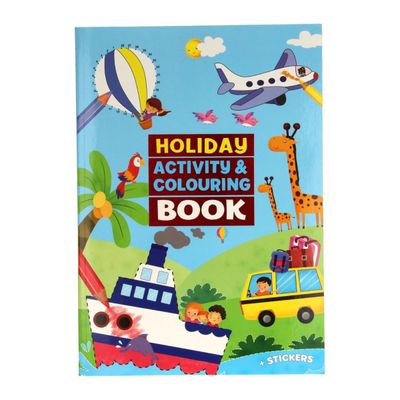 Kleur- en activiteitenboek - met stickers - blauwe versie