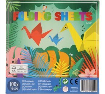 Vouwblaadjes Jungle Thema 12×12 cm – 100 vel – 5 kleuren