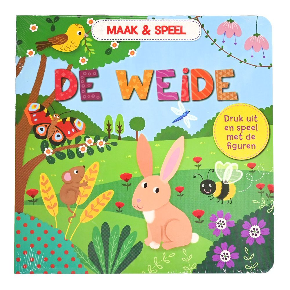 Maak &amp; Speel kartonboek – De Weide – Dieren uitdrukken