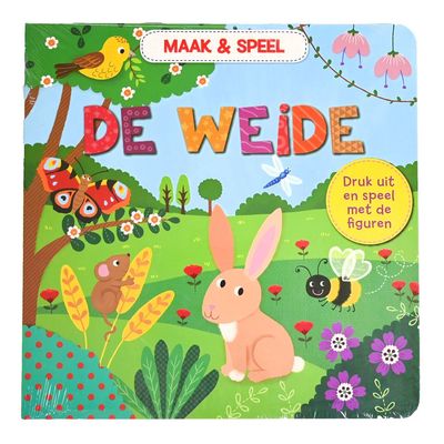 Maak &amp; Speel kartonboek – De Weide – Dieren uitdrukken
