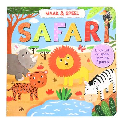 Maak &amp; Speel kartonboek – Safari – Dieren uitdrukken