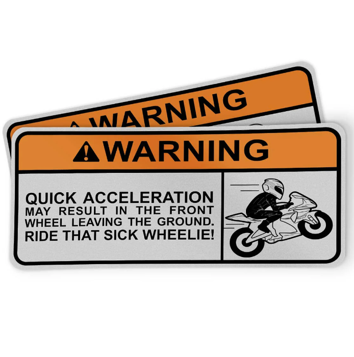 Motorcycle Sticker - Ride that wheelie (2 pack)