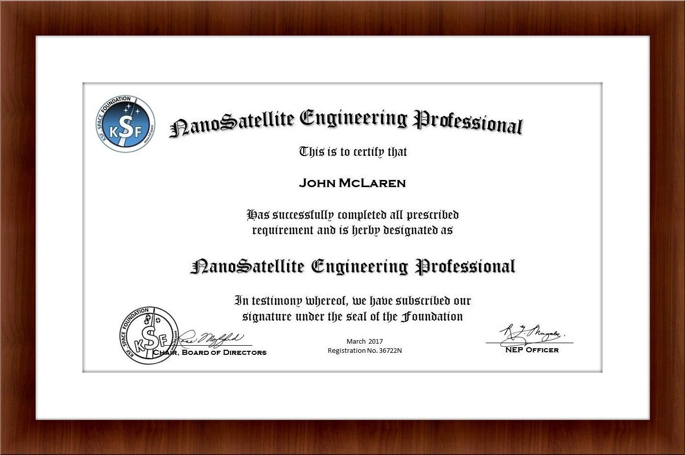 Nanosatellite Engineering Professional Certification "NEP" by KSF Space