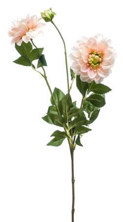 Dahlia spray x3 peach/pink 72cm