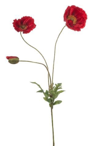 Poppy spray x3 red 75cm