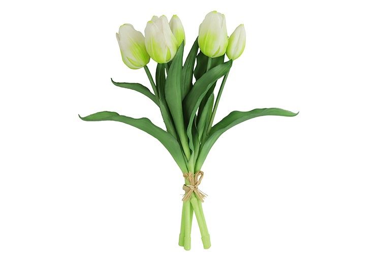 Kunst boeket Tulp Tulipa wit-L15B15H28CM