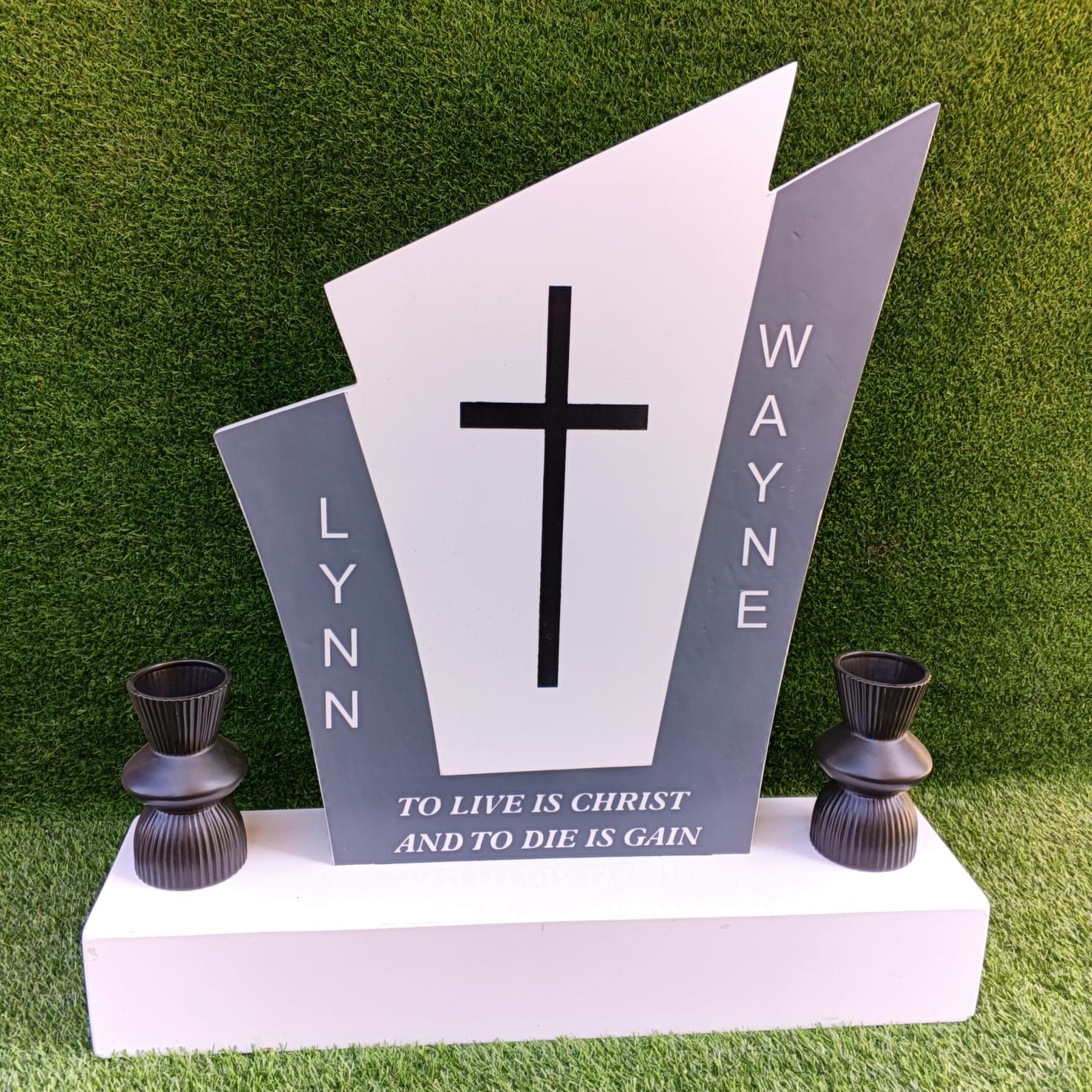 White marble headstone