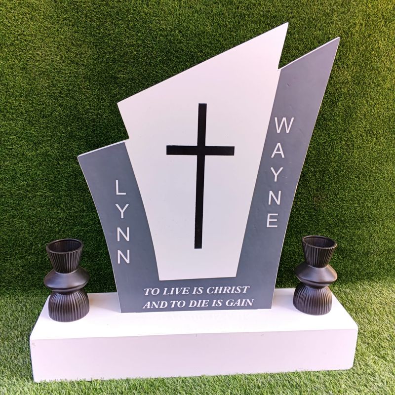 White marble headstone