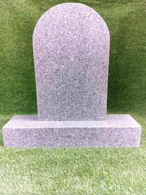 Double grey granite headstone