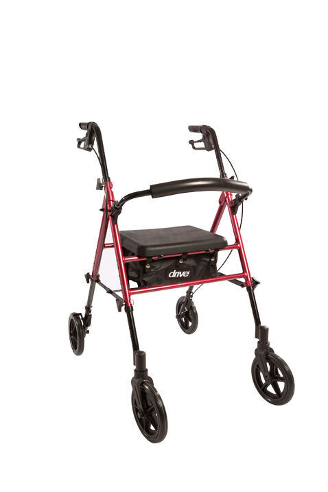 Rollator mit Tasche, rot