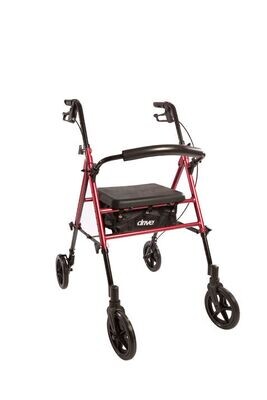 Rollator mit Tasche, rot