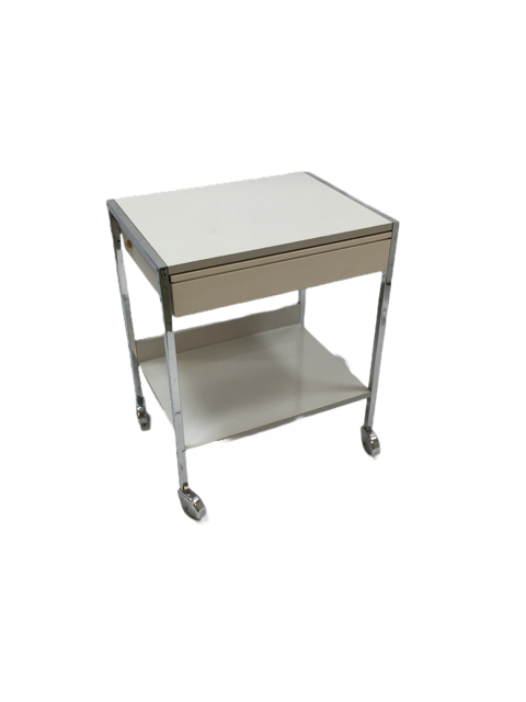 Praxiswagen grau/silber mit Schublade
