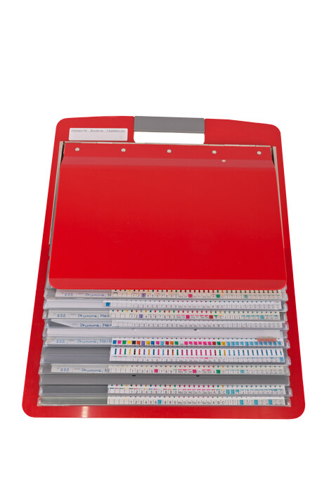 Kardex / Krankenaktenmappe rot/rot