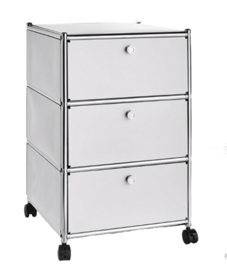 Rollcontainer weiß/chrom 3 Schubladen