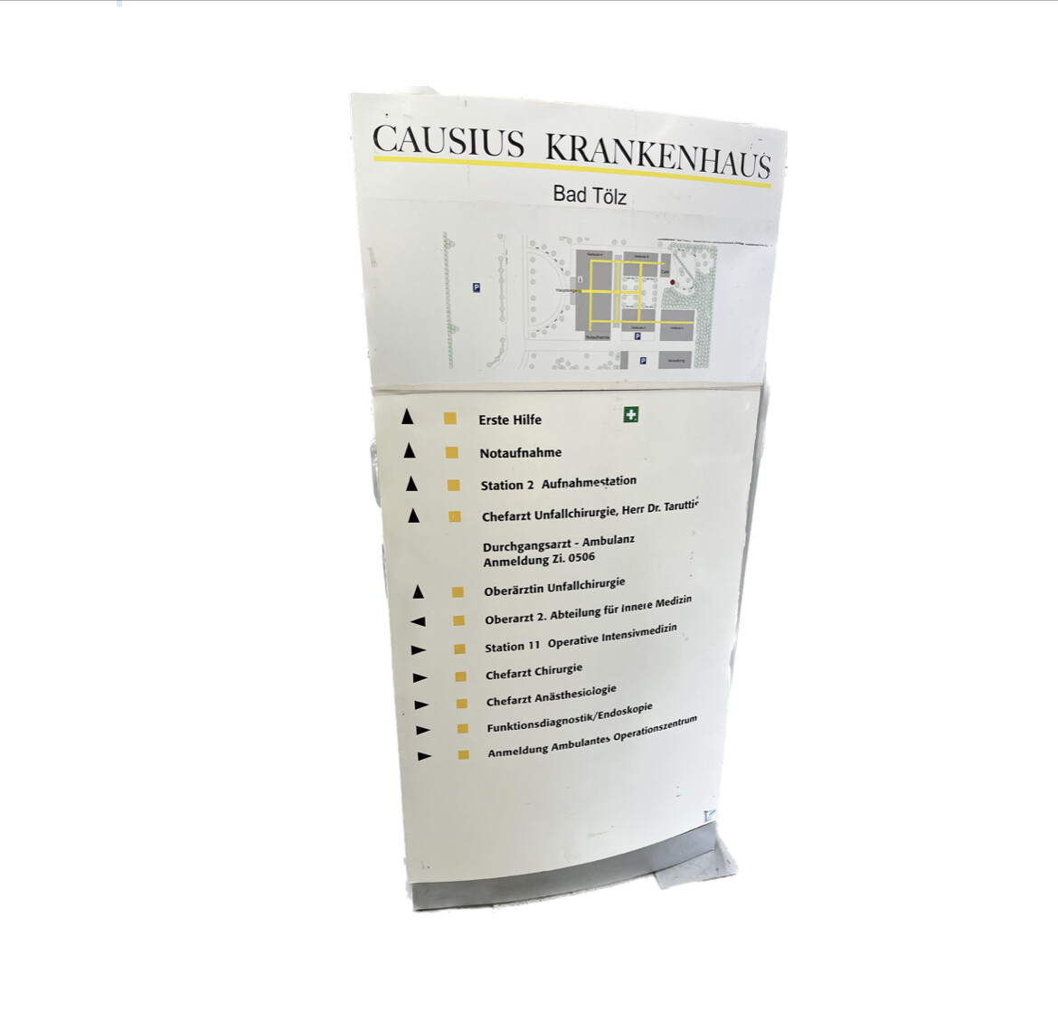 Standschild Krankenhaus
