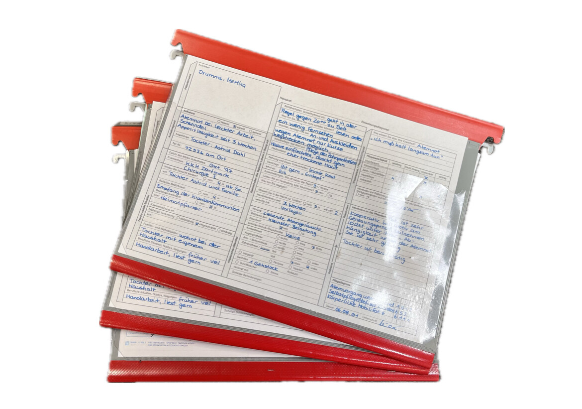Patientenakte / Befundmappe rot/grau