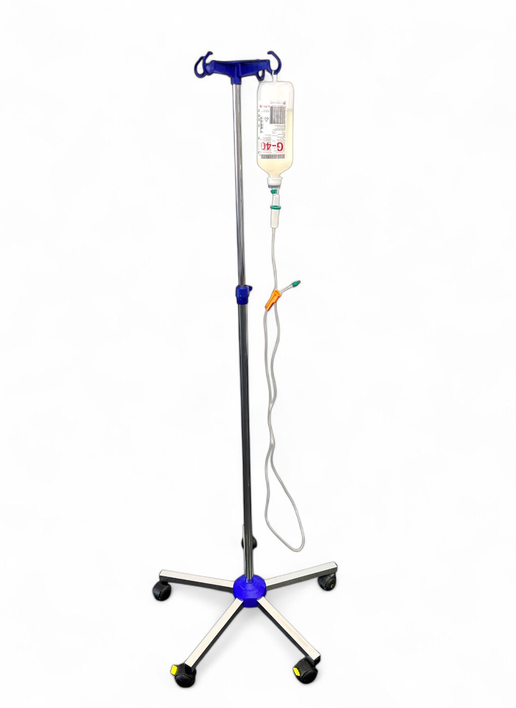 Infusionsständer silber/blau bestückt