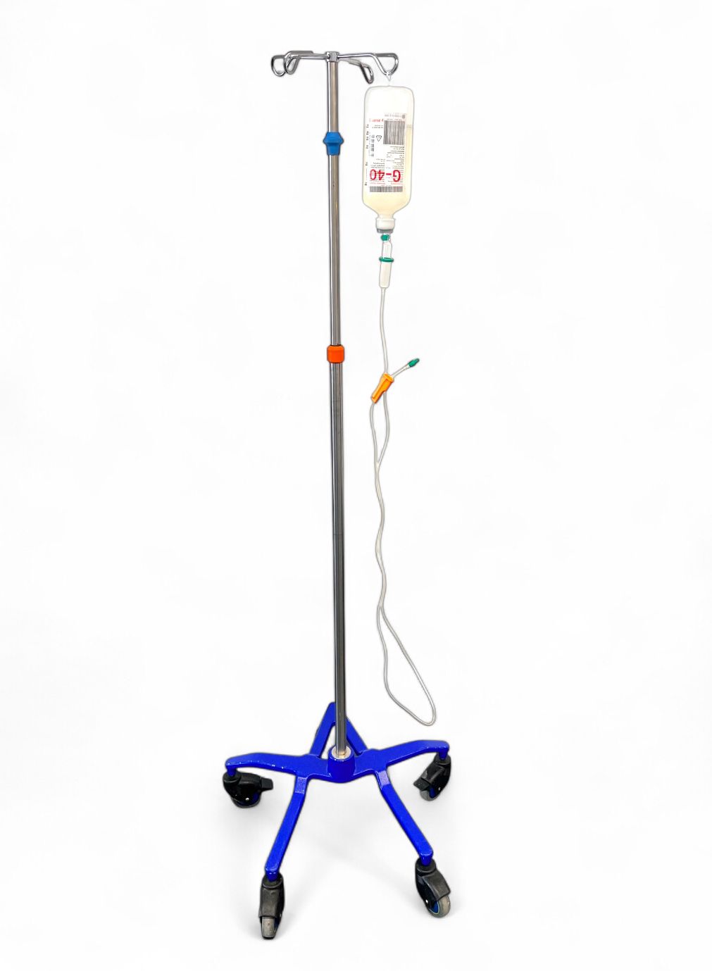 Infusionsständer silber/blau &quot;V&quot; bestückt