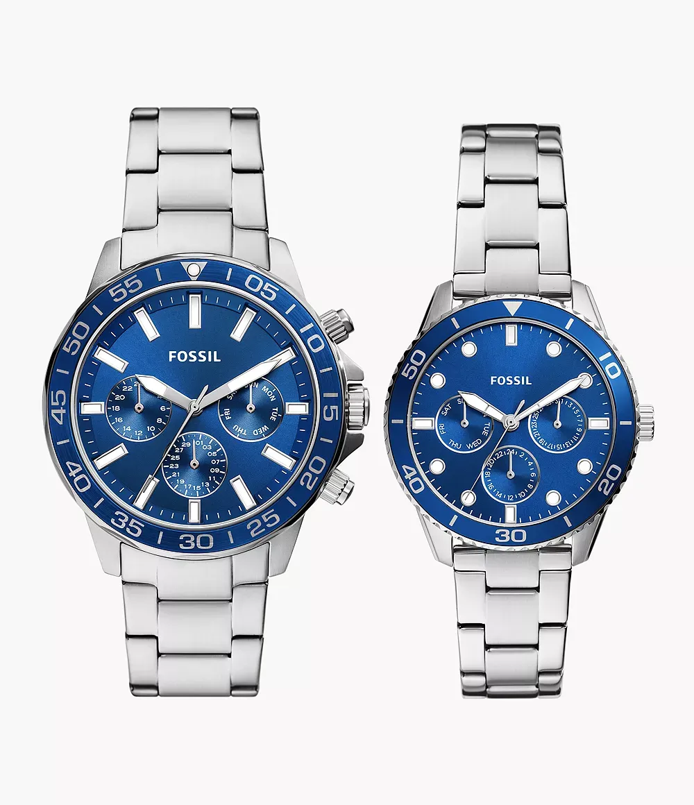 His &amp; Hers Stainless Steel Watch Set