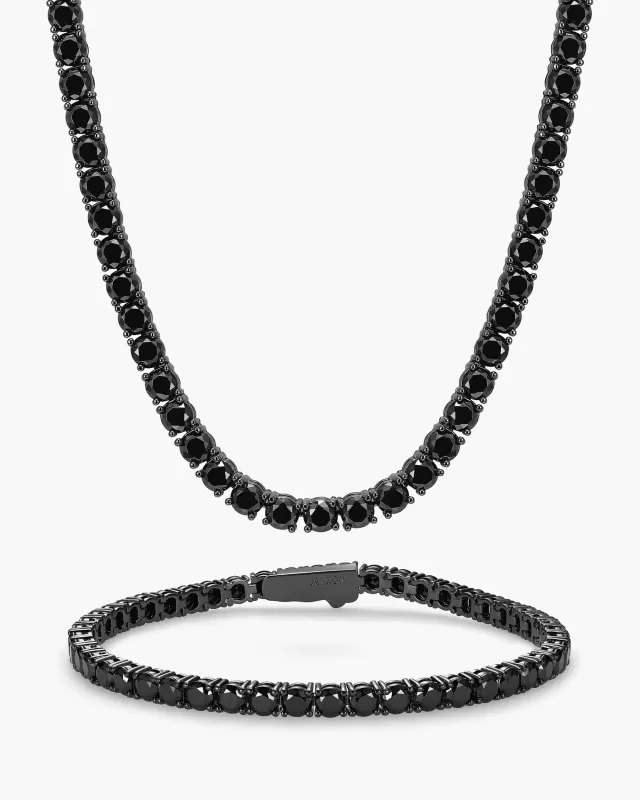 Exquisite &amp; Studded Tennis Set (Necklace &amp; Bracelet)