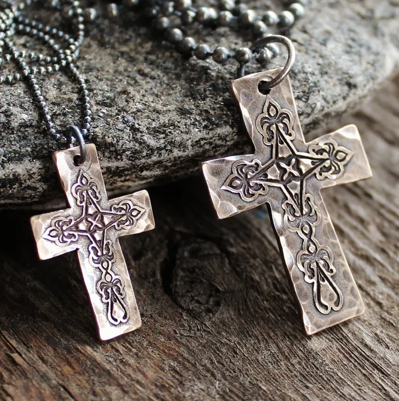 His &amp; Her Faithful Cross Necklace Set