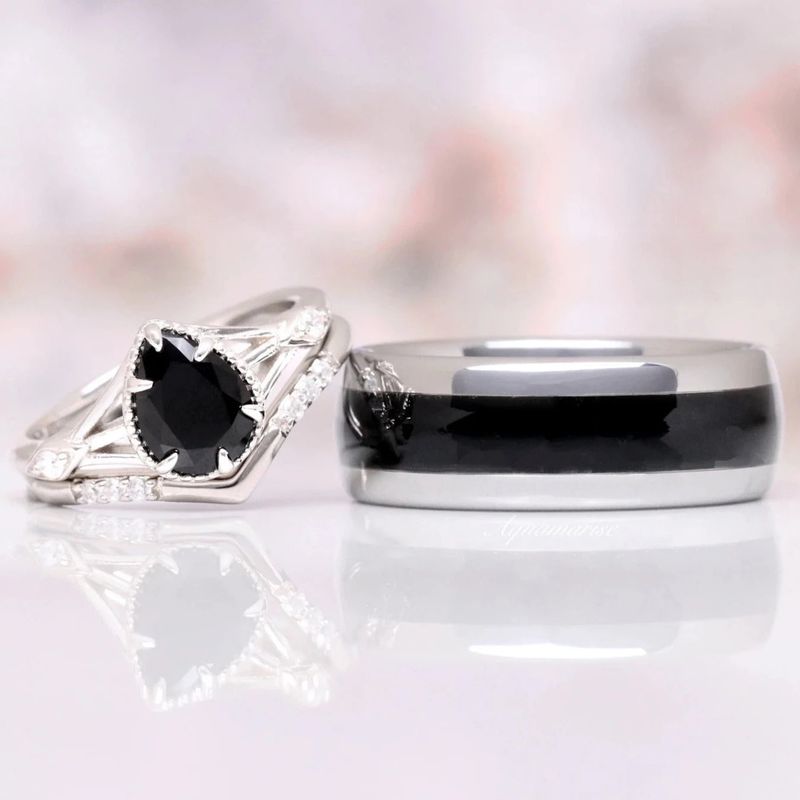Black Onyx Love Rings
