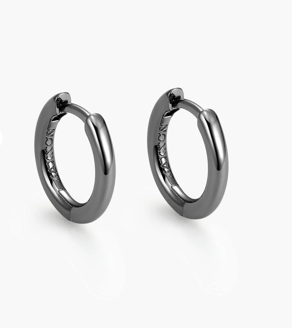 Thin Hoop Earrings - Black