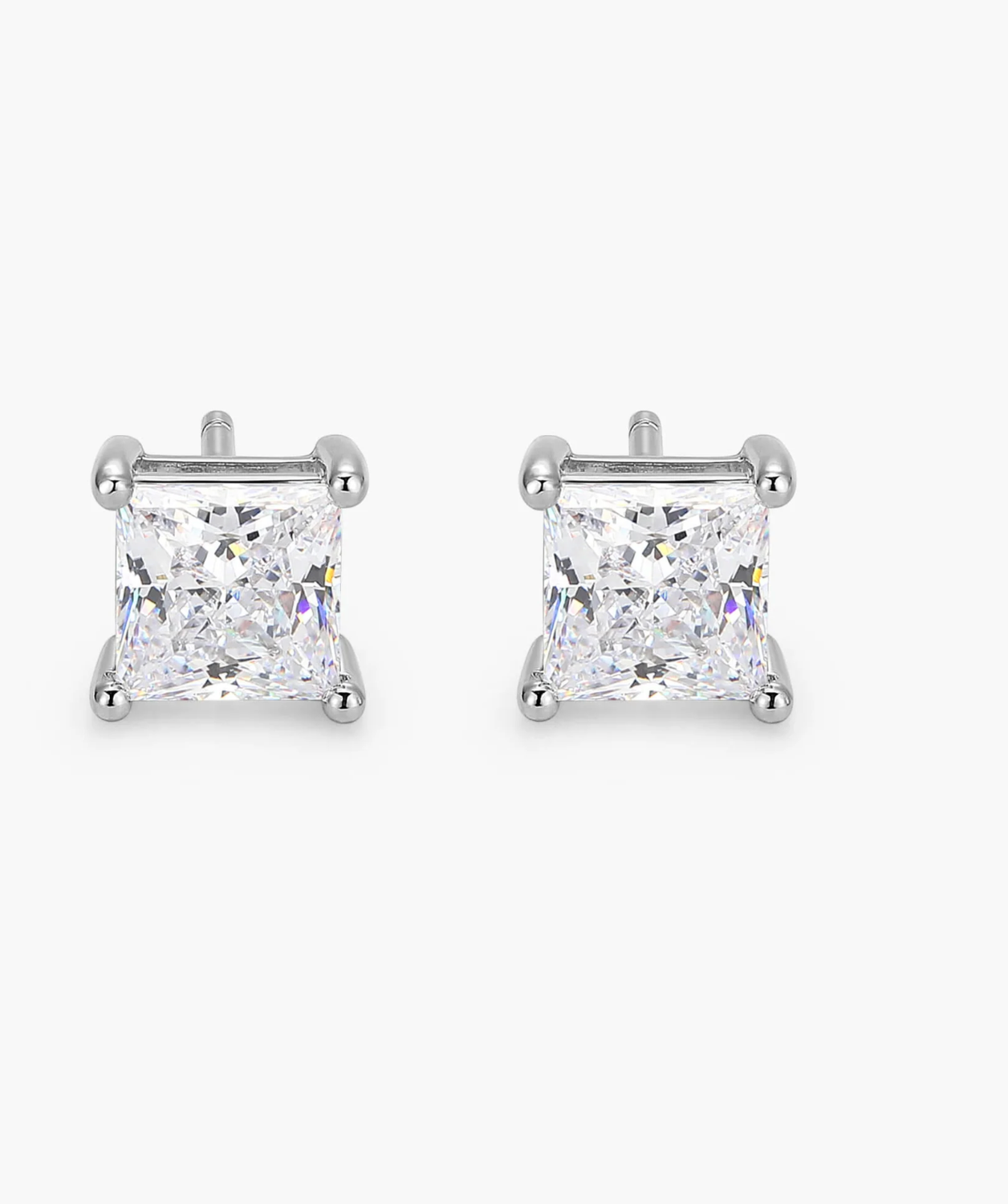 Square Stud Earrings - Silver