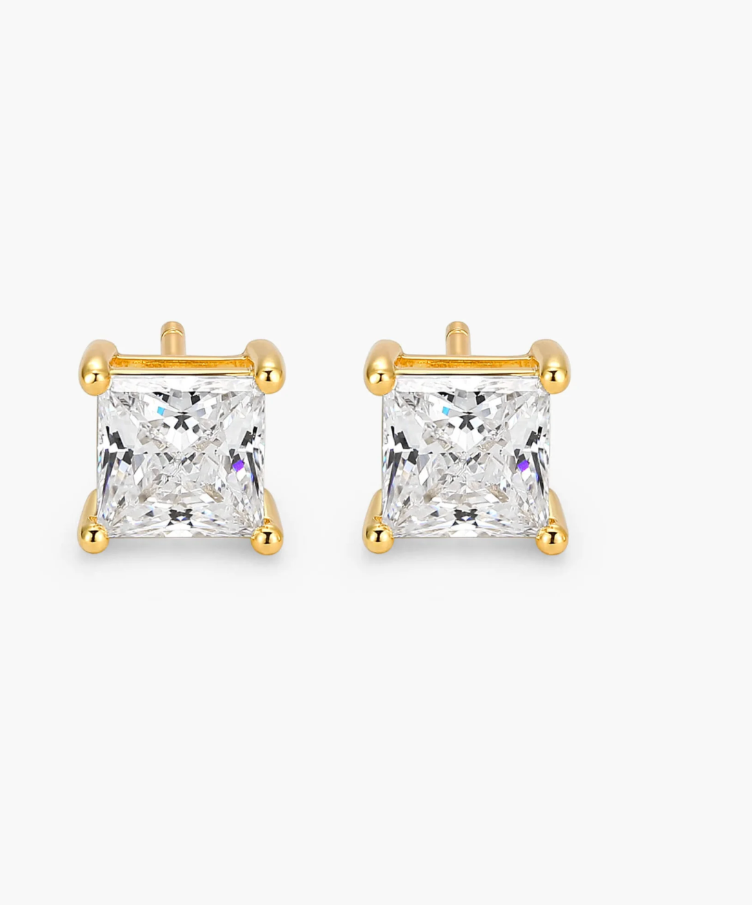 Square Stud Earrings - Gold