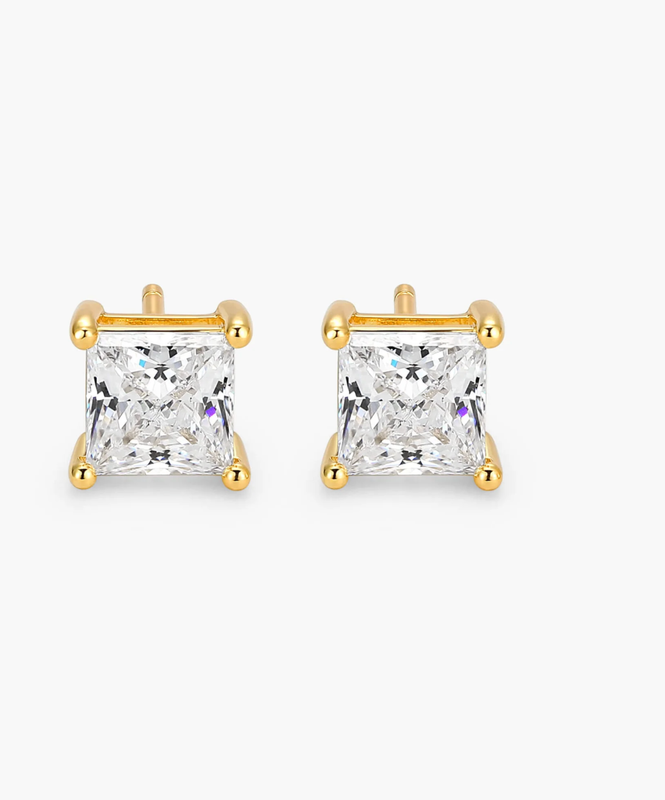 Square Stud Earrings - Gold
