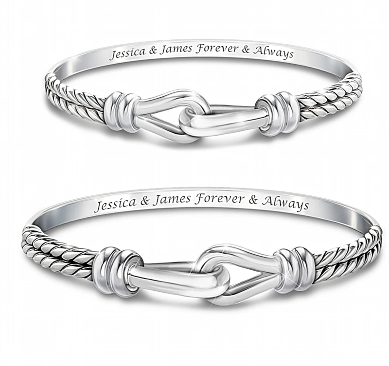 &quot;Unbreakable Love&quot; Personalized His &amp; Hers Bracelet Set