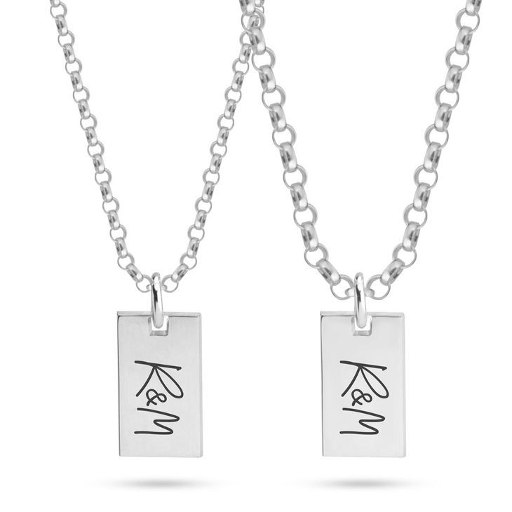 Engraved Matching Necklaces for Couples