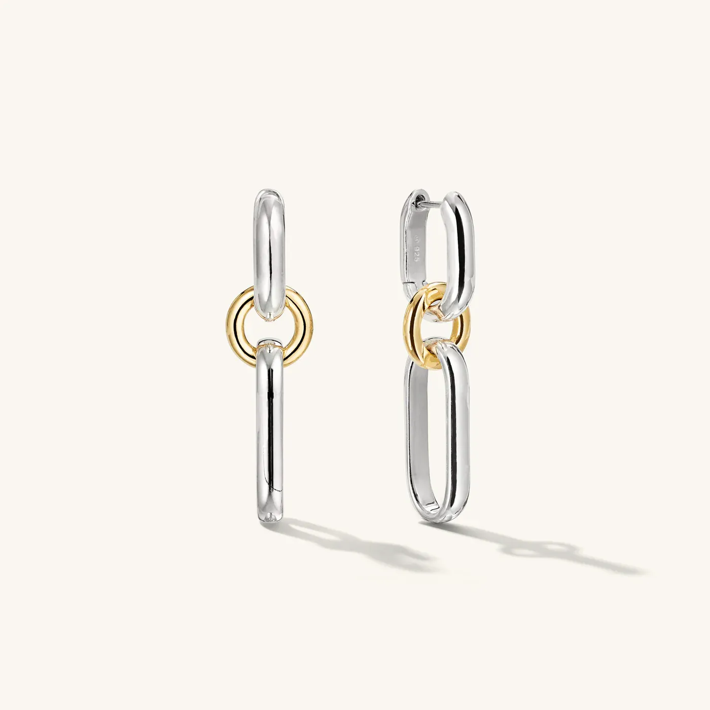 Mixed Metal Convertible Hoop Earrings