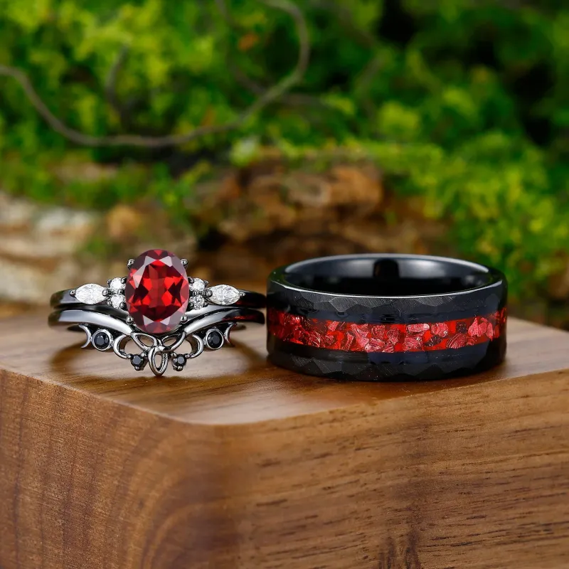 Flames of our Love Couples Rings