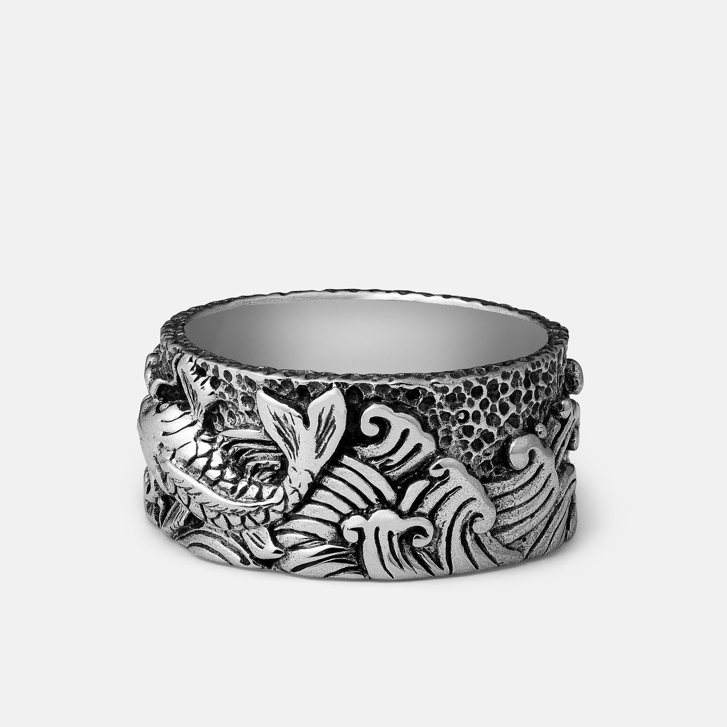 Silver Koi Ring