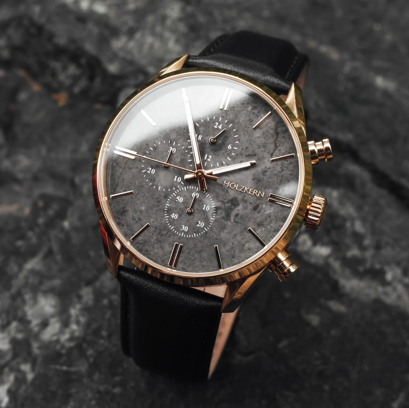 Existential Watch (Gray Marble and Gold)