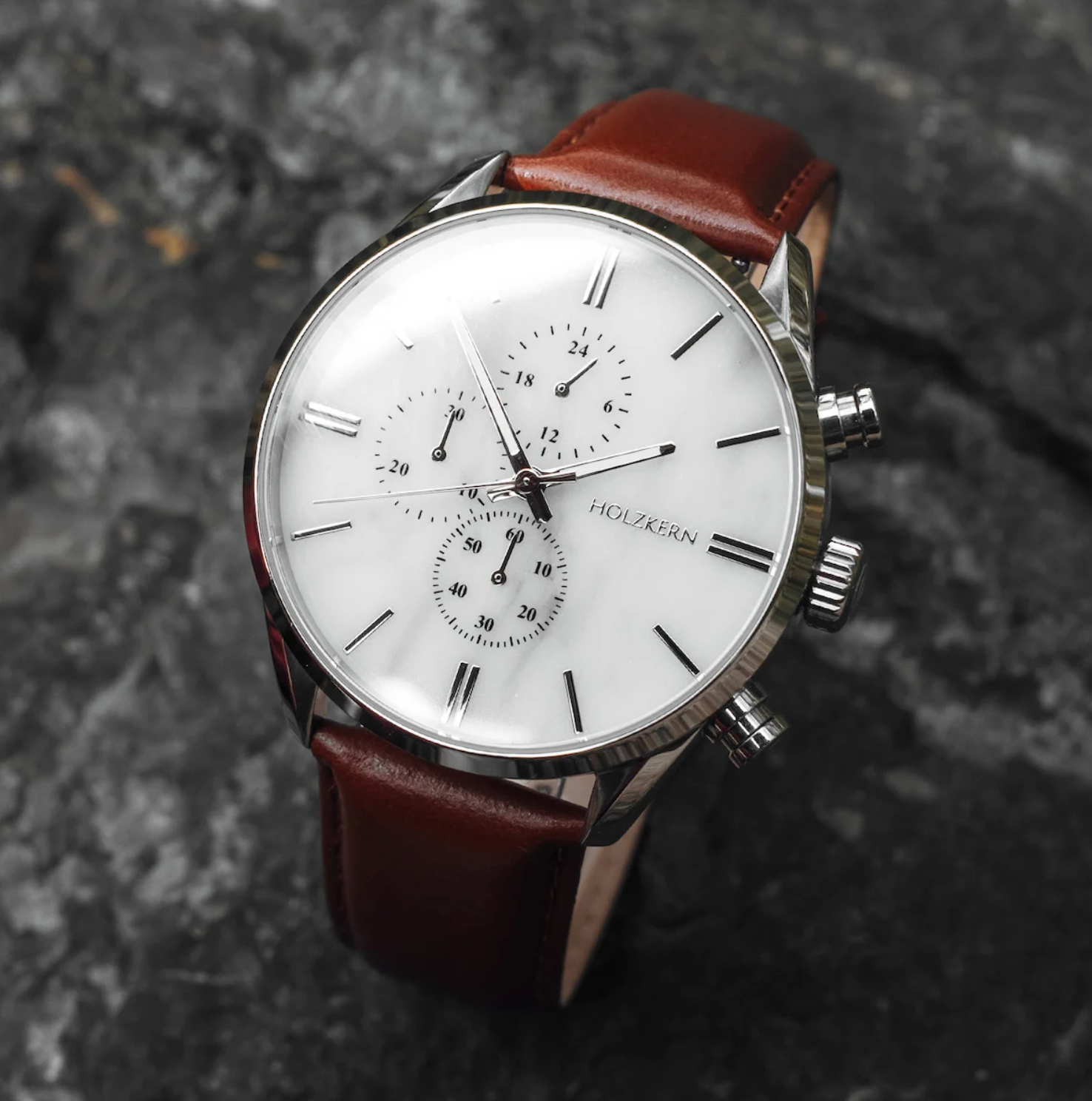 Melodical Watch (White Marble and Silver)