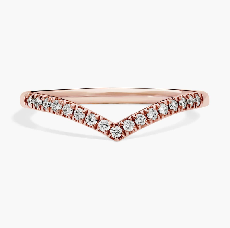Chevron Stackable Diamond Ring