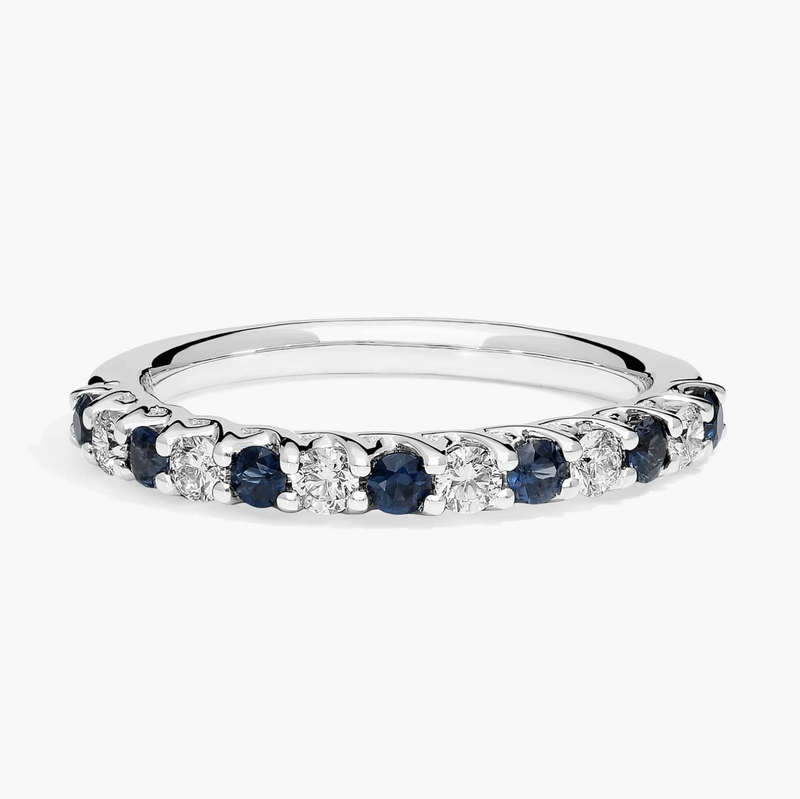Deep Blue Sapphire Diamond Ring