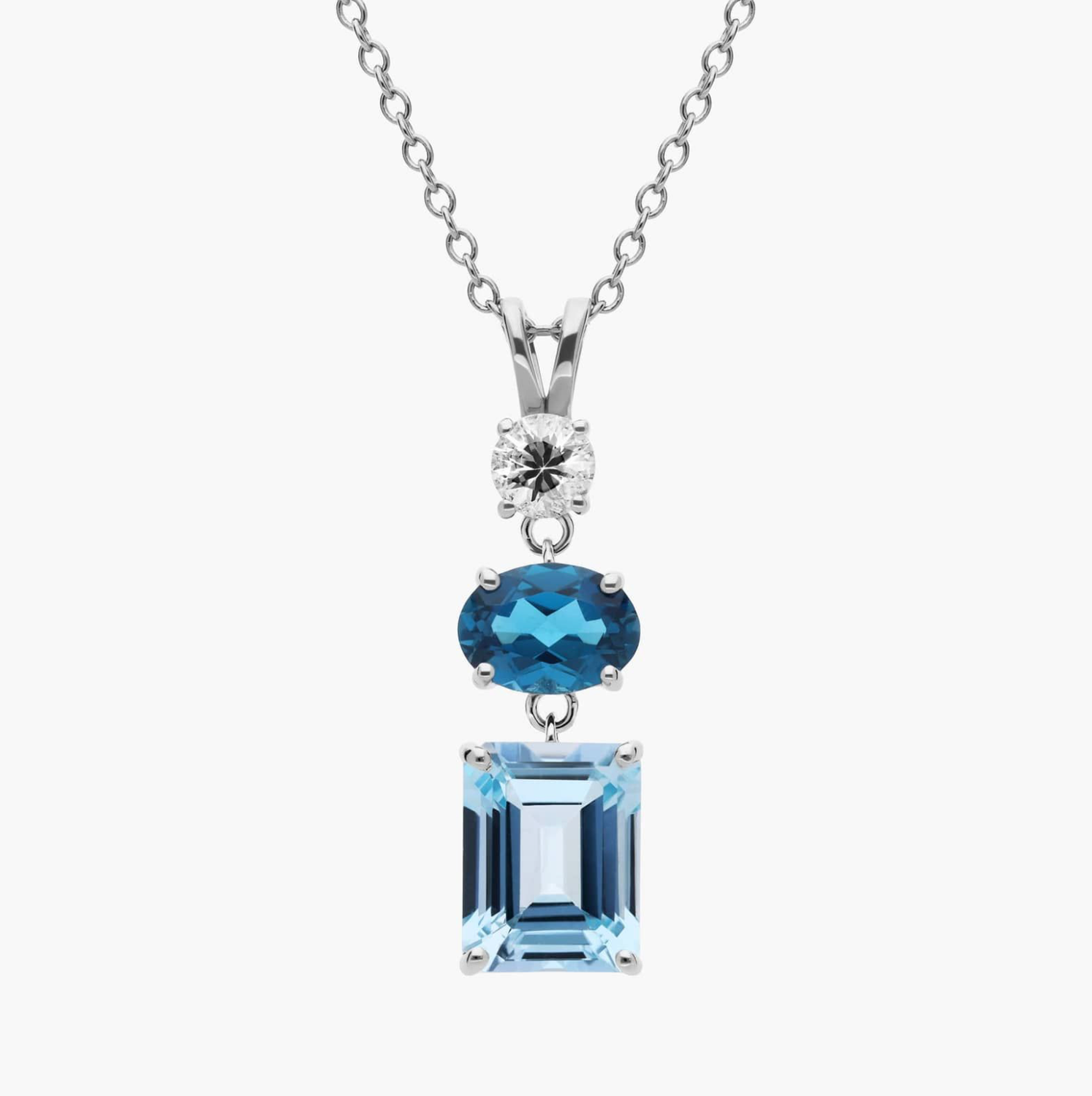 Mixed Shaped Blue Topaz Necklace