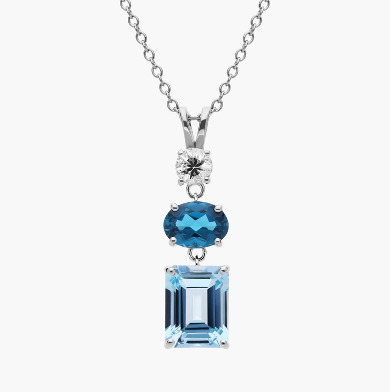 Mixed Shaped Blue Topaz Necklace